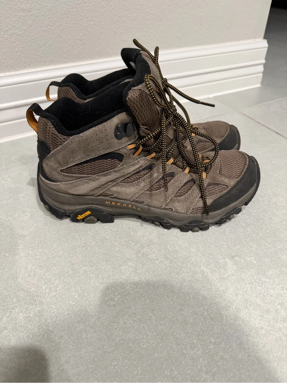 Merrell Brown and Black Men's Mid-Height Hiking Boot